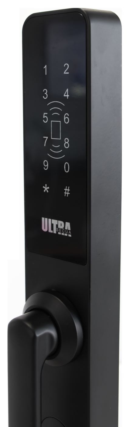 McGrath smart lock keypad close-up on a security door