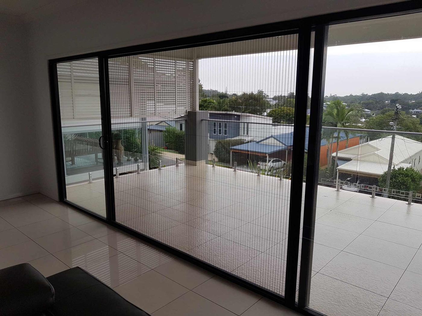 Ultrascreen retractable fly screen fitted to a wide door opening